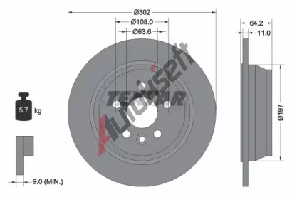 TEXTAR Brzdov kotou PRO - 302 mm TXT 92283003, 92283003