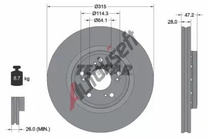 TEXTAR Brzdov kotou PRO - 315 mm TXT 92283303, 92283303