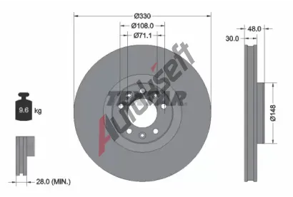 TEXTAR Brzdov kotou PRO - 330 mm TXT 92283403, 92283403