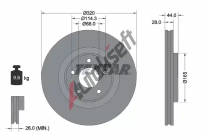 TEXTAR Brzdov kotou PRO - 320 mm TXT 92283503, 92283503