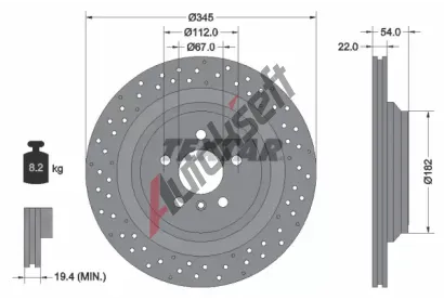 TEXTAR Brzdov kotou PRO - 345 mm TXT 92283703, 92283703