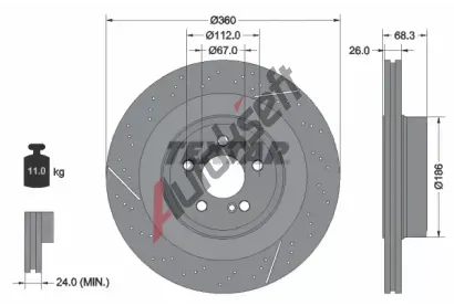 TEXTAR Brzdov kotou PRO+ - 360 mm TXT 92283805, 92283805