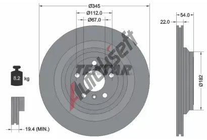 TEXTAR Brzdov kotou PRO - 345 mm TXT 92284003, 92284003