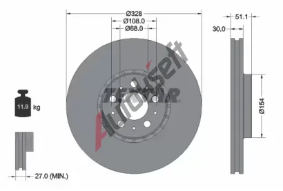 TEXTAR Brzdov kotou PRO+ - 328 mm TXT 92284105, 92284105