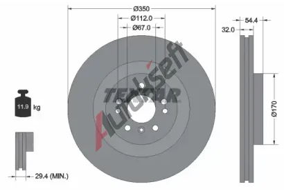 TEXTAR Brzdov kotou PRO+ - 350 mm TXT 92284205, 92284205