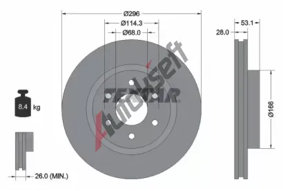 TEXTAR Brzdov kotou PRO - 296 mm TXT 92285803, 92285803