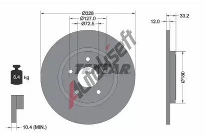 TEXTAR Brzdov kotou PRO - 328 mm TXT 92286003, 92286003