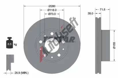 TEXTAR Brzdov kotou PRO - 280 mm TXT 92286103, 92286103