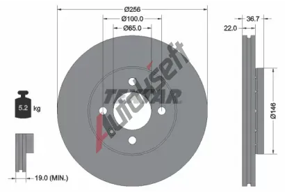 TEXTAR Brzdov kotou PRO - 256 mm TXT 92287003, 92287003