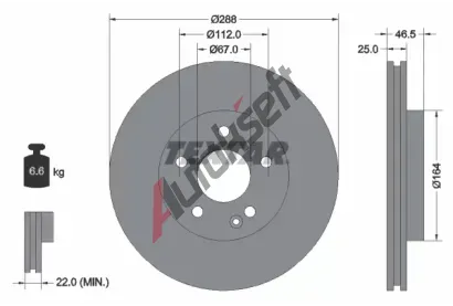 TEXTAR Brzdov kotou PRO+ - 288 mm TXT 92287705, 92287705