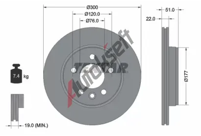 TEXTAR Brzdov kotou PRO - 300 mm TXT 92288503, 92288503
