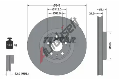TEXTAR Brzdov kotou PRO+ - 349 mm TXT 92289305, 92289305