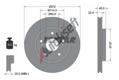 TEXTAR Brzdov kotou PRO - 272 mm TXT 92289403, 92289403