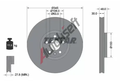 TEXTAR Brzdov kotou PRO+ - 345 mm TXT 92289805, 92289805