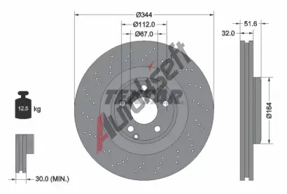 TEXTAR Brzdov kotou PRO+ - 344 mm TXT 92289905, 92289905