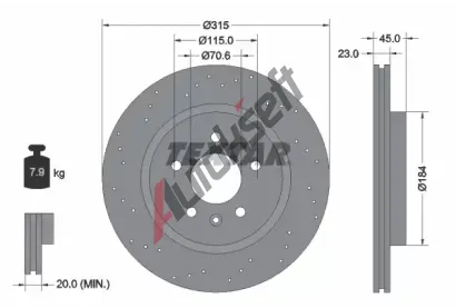 TEXTAR Brzdov kotou PRO - 315 mm TXT 92290003, 92290003