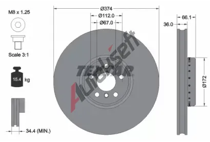 TEXTAR Brzdov kotou PRO+ - 374 mm TXT 92290225, 92290225