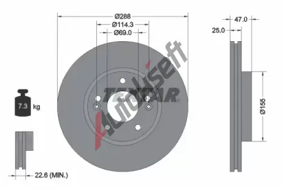 TEXTAR Brzdov kotou PRO - 288 mm TXT 92290503, 92290503