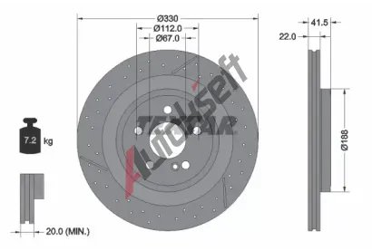 TEXTAR Brzdový kotouč PRO+ - 330 mm TXT 92290605, 92290605  TEXTAR Brzdový kotouč PRO+ - 330 mm TXT 92290605, 92290605