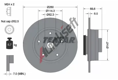 TEXTAR Brzdov kotou PRO - 260 mm TXT 92291003, 92291003