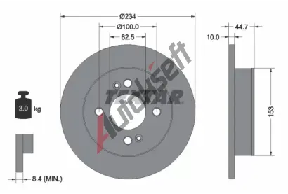 TEXTAR Brzdový kotouč PRO - 234 mm TXT 92291603, 92291603 TEXTAR Brzdový kotouč PRO - 234 mm TXT 92291603, 92291603