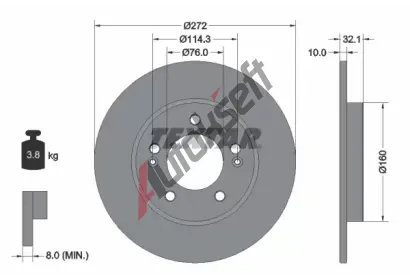 TEXTAR Brzdov kotou PRO - 272 mm TXT 92291703, 92291703