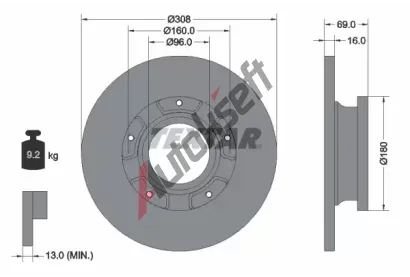 TEXTAR Brzdov kotou PRO - 308 mm TXT 92292603, 92292603