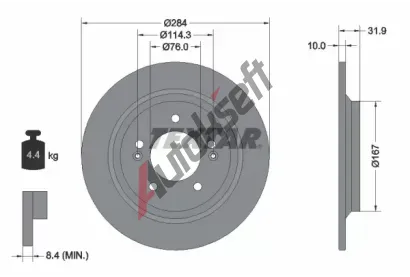 TEXTAR Brzdov kotou PRO - 284 mm TXT 92293103, 92293103