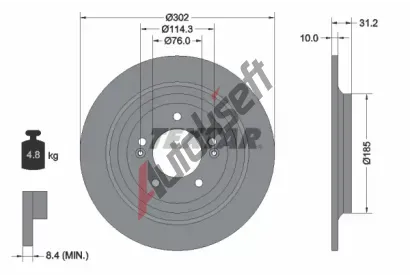 TEXTAR Brzdov kotou PRO - 302 mm TXT 92293403, 92293403