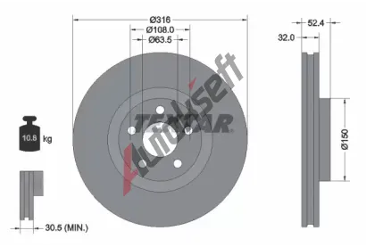 TEXTAR Brzdov kotou PRO+ - 316 mm TXT 92293605, 92293605