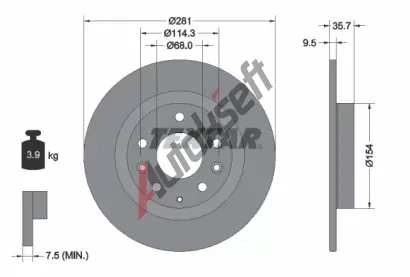 TEXTAR Brzdov kotou PRO - 281 mm TXT 92293703, 92293703