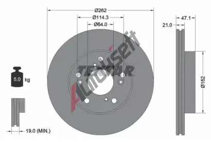 TEXTAR Brzdov kotou PRO - 262 mm TXT 92294503, 92294503