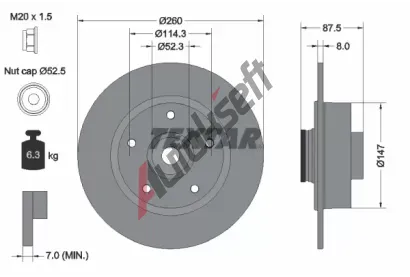 TEXTAR Brzdov kotou PRO - 260 mm TXT 92295203, 92295203