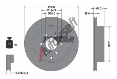 TEXTAR Brzdov kotou PRO - 308 mm TXT 92296403, 92296403