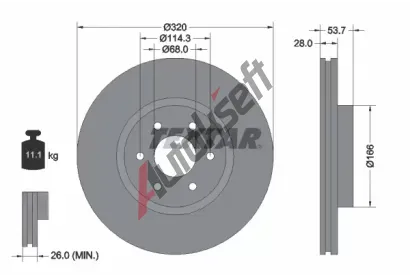 TEXTAR Brzdov kotou PRO - 320 mm TXT 92296503, 92296503