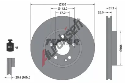 TEXTAR Brzdov kotou PRO+ - 305 mm TXT 92296705, 92296705