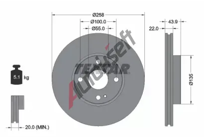 TEXTAR Brzdov kotou PRO - 258 mm TXT 92300903, 92300903