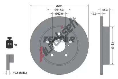 TEXTAR Brzdov kotou PRO - 281 mm TXT 92301403, 92301403