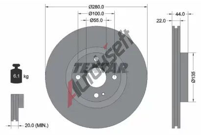 TEXTAR Brzdov kotou PRO - 280 mm TXT 92301503, 92301503