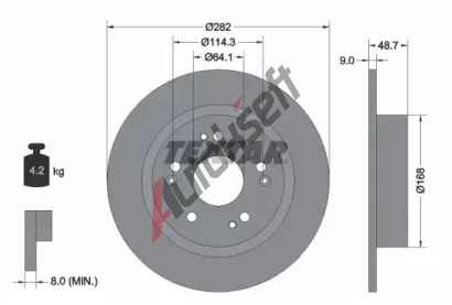 TEXTAR Brzdov kotou PRO - 282 mm TXT 92301603, 92301603