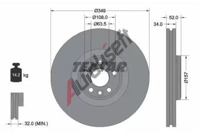 TEXTAR Brzdov kotou PRO+ - 349 mm TXT 92301805, 92301805