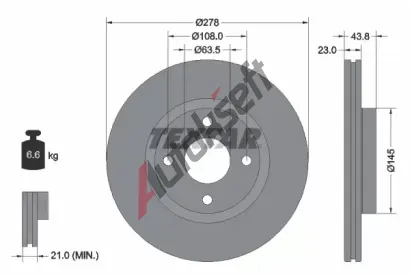 TEXTAR Brzdov kotou PRO - 278 mm TXT 92303203, 92303203