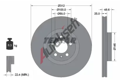 TEXTAR Brzdov kotou PRO - 312 mm TXT 92303303, 92303303