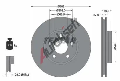 TEXTAR Brzdov kotou PRO+ - 282 mm TXT 92303405, 92303405