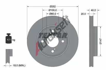 TEXTAR Brzdov kotou PRO - 252 mm TXT 92303703, 92303703