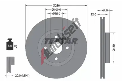 TEXTAR Brzdov kotou PRO+ - 280 mm TXT 92304205, 92304205