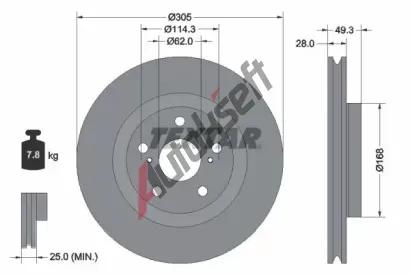 TEXTAR Brzdov kotou PRO+ - 305 mm TXT 92304305, 92304305