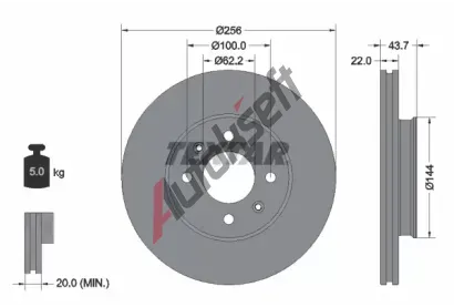 TEXTAR Brzdov kotou PRO - 256 mm TXT 92304603, 92304603