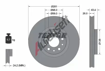TEXTAR Brzdový kotouč PRO - 281 mm TXT 92304803, 92304803 TEXTAR Brzdový kotouč PRO - 281 mm TXT 92304803, 92304803