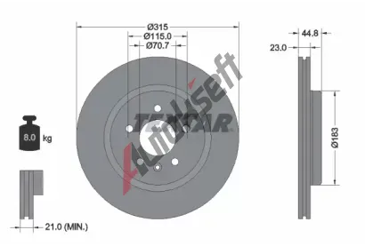 TEXTAR Brzdov kotou PRO - 315 mm TXT 92305603, 92305603